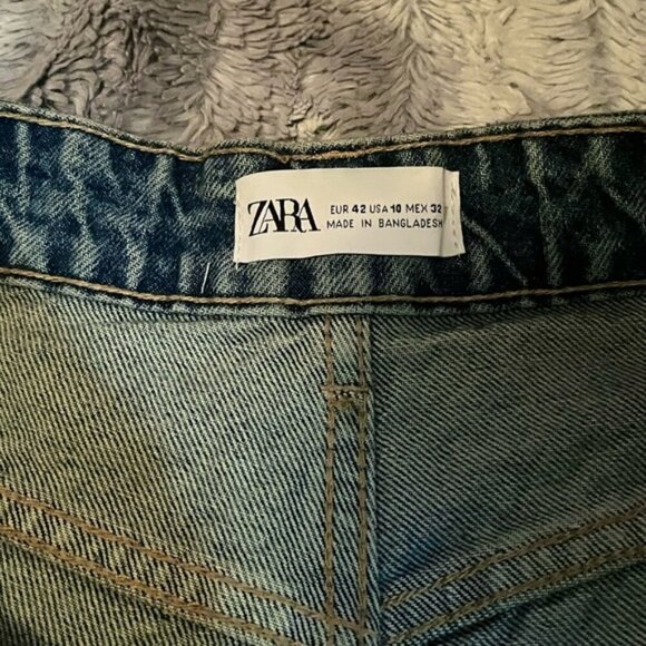 ZARA JEAN SHORTS HIGH RISE Size 10 - Picture 8 of 10